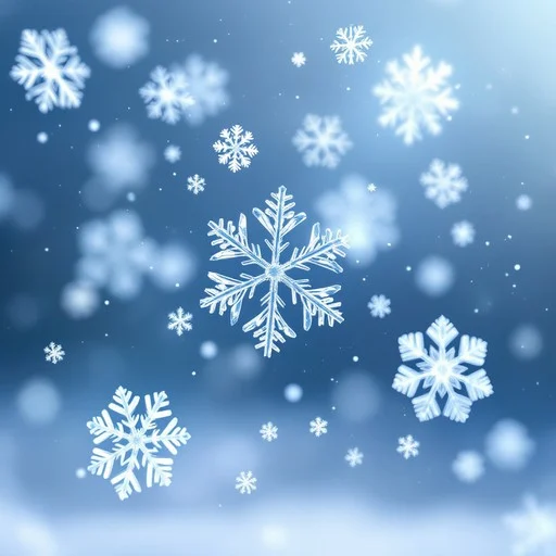 Falling snowflakes scene stockcake